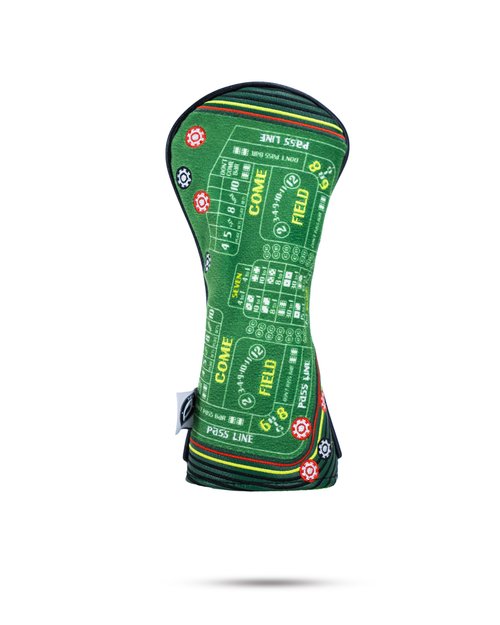 Pins & Aces Casino Craps Themed Head Covers - Premium, Hand-Made Classic Casino Leather Style - Tour Quality Golf Club Cover - Style and Customize Your Golf Bag (Utility)