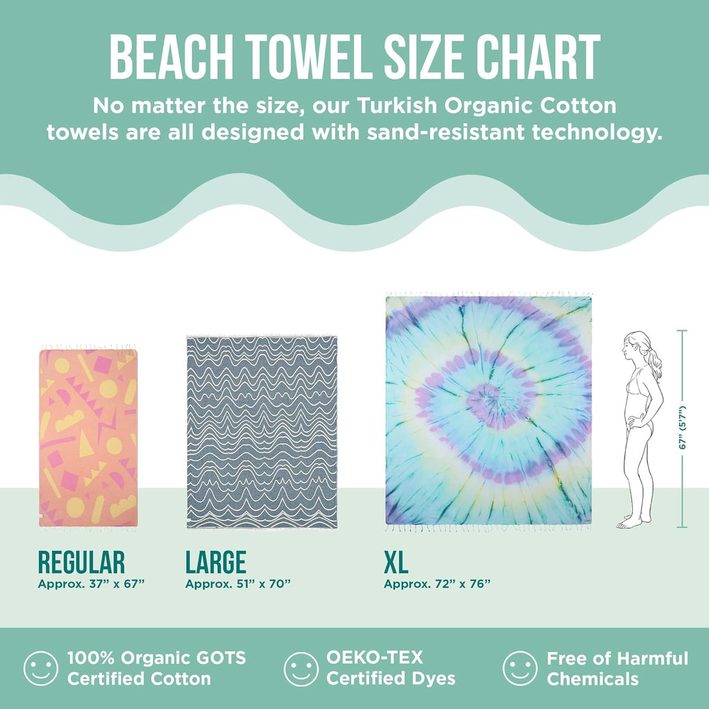 Sand Cloud Oversized Turkish Beach Towel - 100% Certified Cotton, Quick-Dry & Sand-Free | Ideal for Pool, Yoga, Picnic & Travel