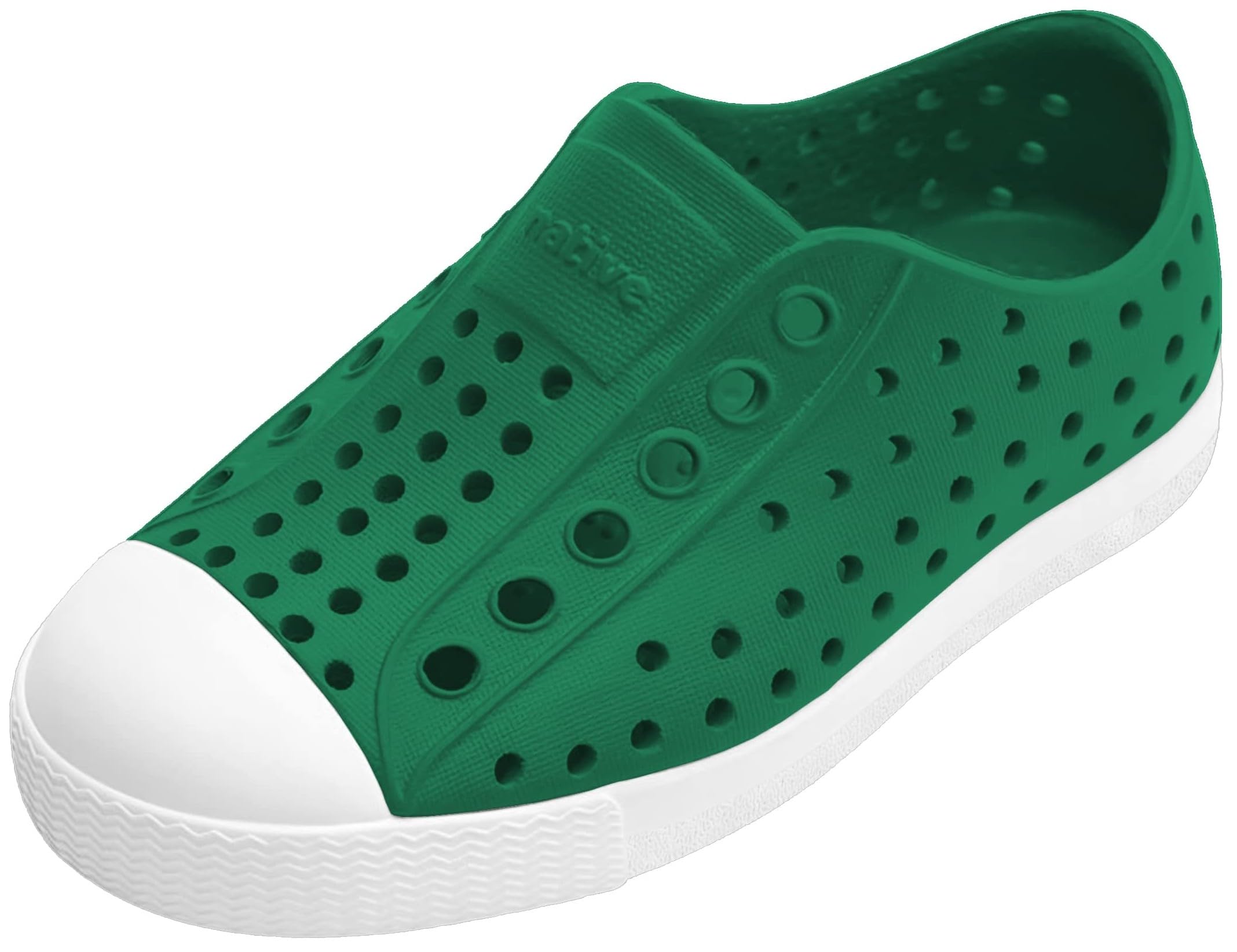 Native Shoes Unisex-Kids Jefferson Sneakers, Hunter Green/Shell White, 7 Toddler