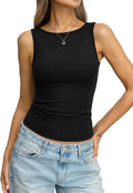 EasyGala Women’s Cotton Ribbed Tank Top - High Neck Sleeveless Design for Summer Style | Slim Fit