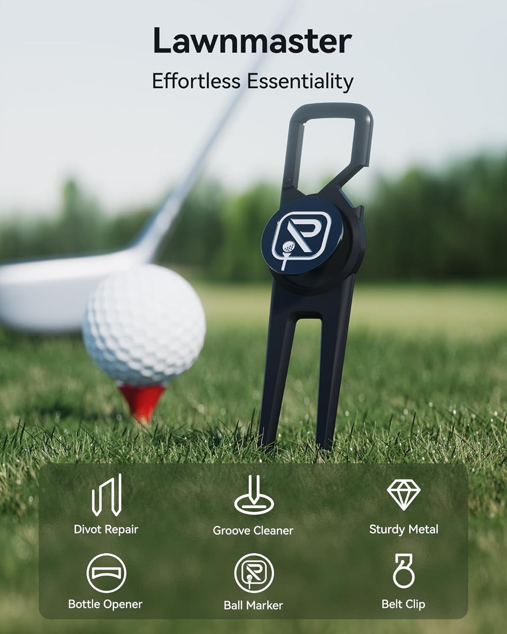 REDTIGER Golf Divot Tool - 4-in-1 Versatile Design with Magnetic Ball Marker, Bottle Opener & Groove Cleaner