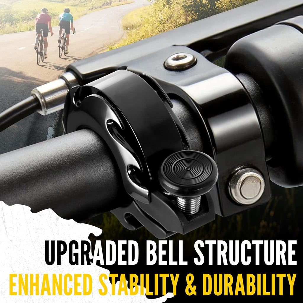 Skiennix Aluminum Alloy Bike Bell - Loud Clear Sound for Adults & Kids | Fits 0.75-1in Handlebars