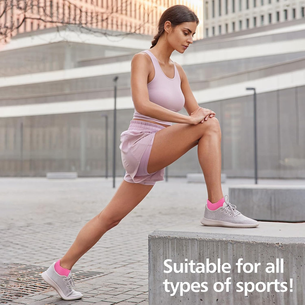 PAPLUS Ankle Compression Socks - Cushioned Low Cut Running Socks for Women | 6 Pairs