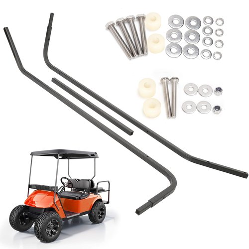 10L0L Golf Cart Front Roof Strut Brackets for EZGO TXT (94-13) with Steel Screw Bushings Repair Kit, Heavy Duty Strut Support Reinforcement Repair