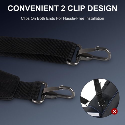 LZFAN Bag Shoulder Strap, Single Padded Adjustable Straps Universal Replacement(All in Black)