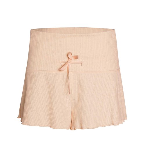 Phoeswan Ribbed Drawstring Ballet Shorts,Women High Waist Dance Shorts,Yoga Pants for Teen Girls Apricot