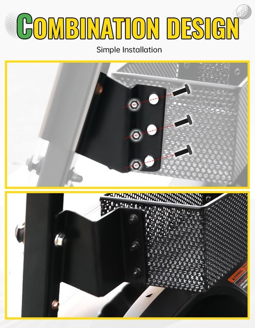 CYOOYC Golf Cart Front Inner Basket for EZGO TXT RVX VALOR Yamaha G29 Drive2 G16-G22 Club Car DS Tempo Modular Mesh Storage Tray Organizer for Extended Space (EZGO VALOR/TXT 2014+)