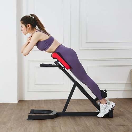 VEVOR Roman Chair Hyperextension Bench, 300 lbs Adjustable Extension Machine, Multi-Function Exercise Equipment for Glute, Hamstring, Lower Back, and Ab Workout, Fitness Weight Bench for Home Gym