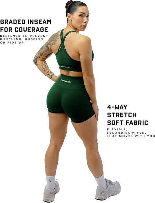 Gymreapers Seamless Athletic Shorts for Women - Squat Proof, High Waisted, Quick Drying | Ideal for Yoga & Gym