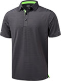 Skiennix Men's Golf Polo Shirt - Moisture-Wicking Short Sleeve Striped Performance Top