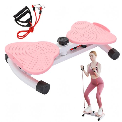 330 lbs Noiseless Anti-Slip Waist Twister Board - Ab Machine with Resistance Bands for Core Exercise & Slimming Waist, Home Gym Equipment Women & Men