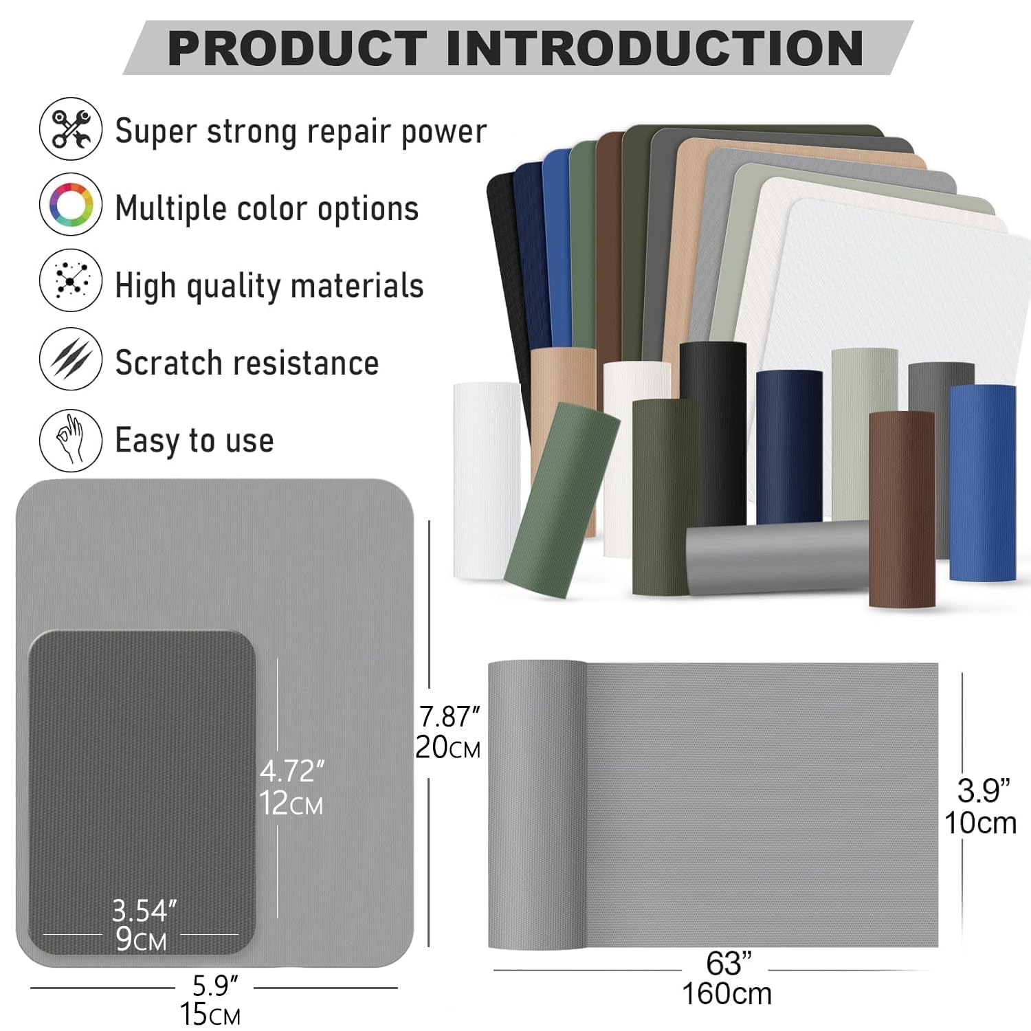 OAZ 15 Pieces 3.5 x 4.7 inch Nylon Repair Patches Nylon Fabric Patch Self-Adhesive Tent Repair Tape Waterproof Lightweight Repair Patches Repair Patch Kit for Clothing Down Jacket Bag (Navy Blue)