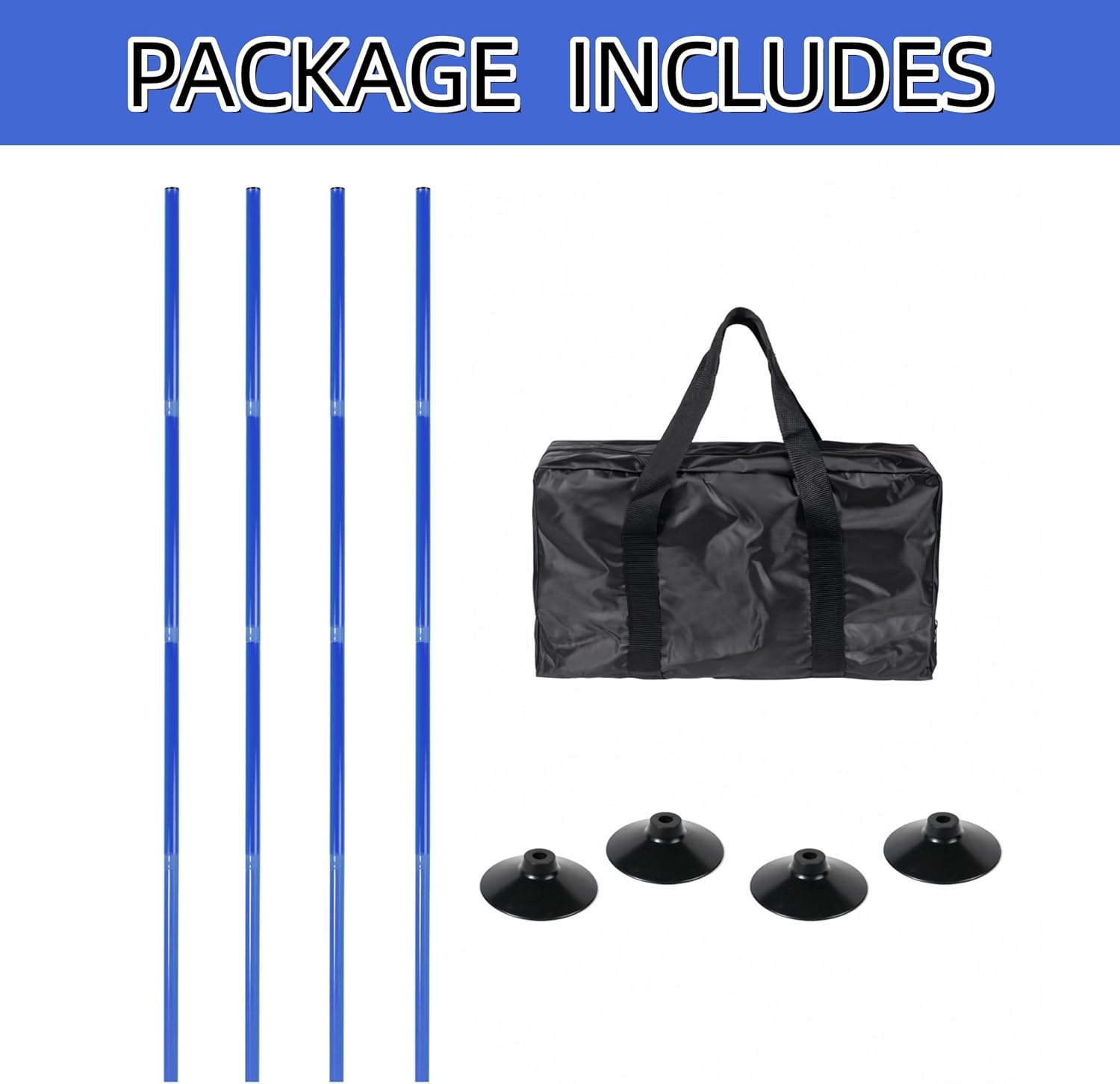 Skiennix 4 Pack Soccer Agility Training Poles - 5 FT Adjustable Speed Equipment for Football & Dog Practice