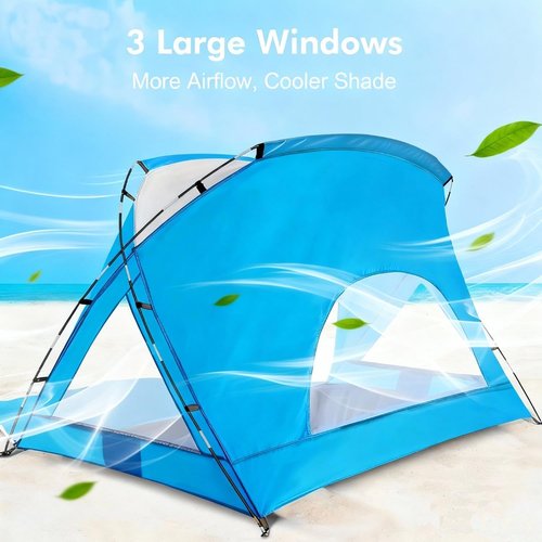 Beach Tent by [Brand Name] - Portable Sun Shelter for 2-8 People | UPF 50+ UV Protection & Easy Setup