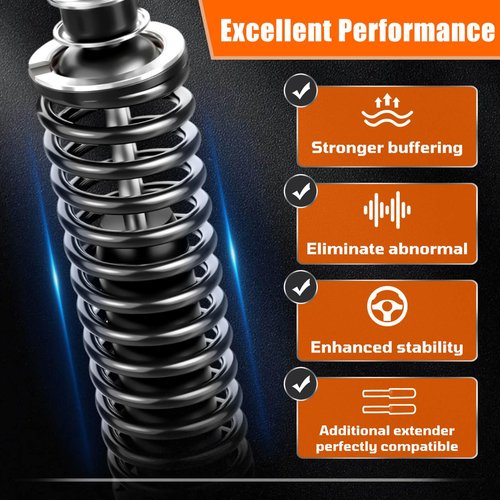 EZGO Golf Cart Front/Rear Shock Absorber Heavy Duty Coil Spring Shock Absorber Fits EZGO Medalist/TXT 1994+ Gas or Electric, OEM# 76418-G01,70928-G01,70248-G01,70324-G01,76419-G01