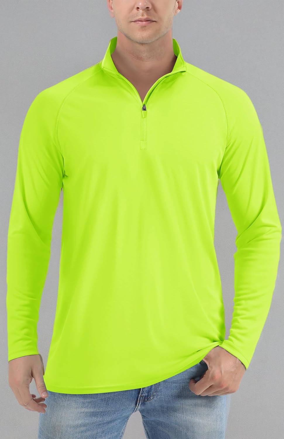 TACVASEN Men's Athletic Long Sleeve Shirts - 1/4 Zip Sun Protection Rash Guard | UPF 50+ Running T-Shirts