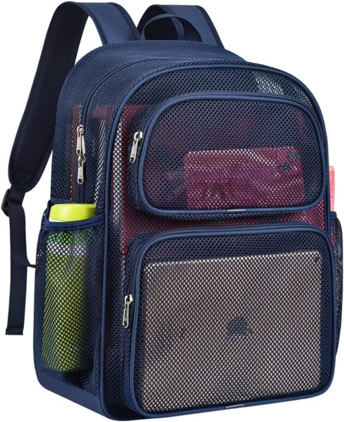 MAY TREE Heavy-Duty Mesh Backpack - Large Capacity for Travel, Beach & Hiking | Padded Straps