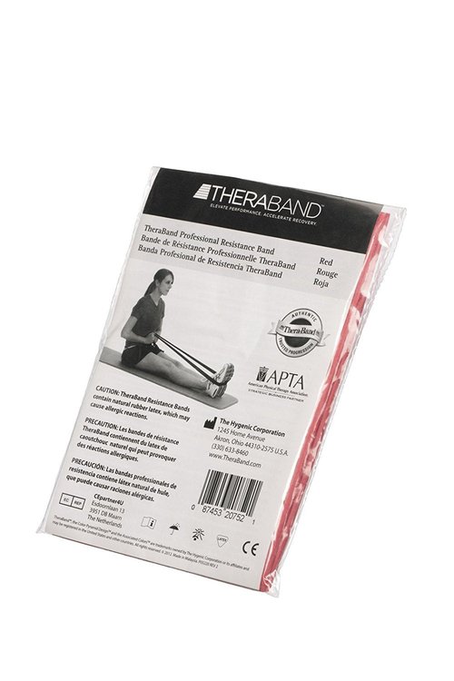 Theraband 20960 Professional Latex Elastic Fitness Band for Upper & Lower Body Exercise and Physical Therapy, Beginner Level 3, 5' Length, Medium, Red
