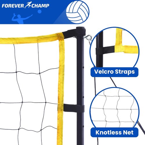 Forever Champ Volleyball Net - Regulation 32x3 Ft Size with 8.5-Inch PU Volleyball & Carrying Bag | Portable Outdoor Set