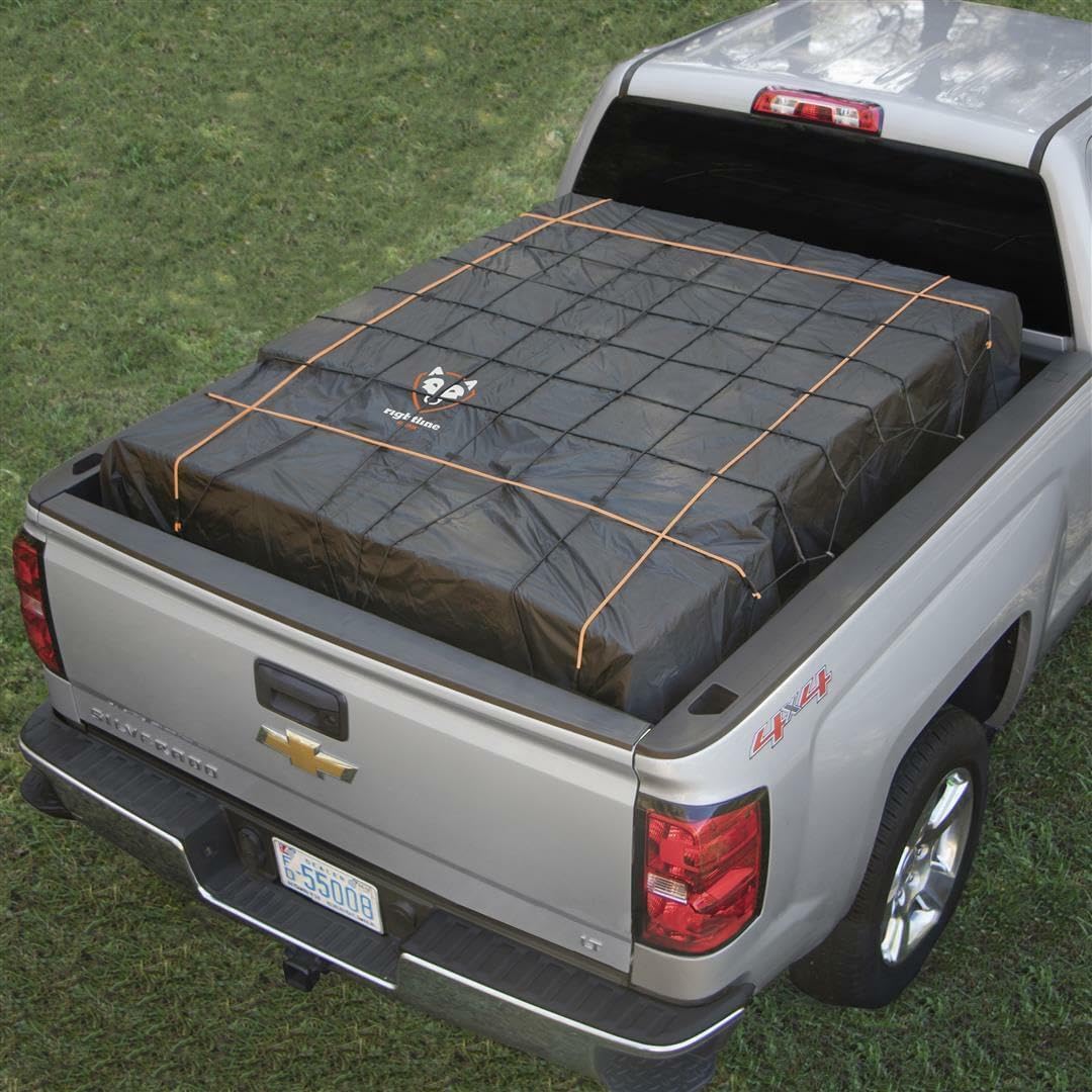 Rightline Gear Weatherproof Truck Bed Cargo Net - Built-In Tarp, 8.8' x 10' Size