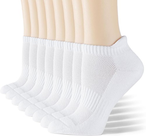 IDEGG Ankle Performance Athletic Running Socks - 8 Pairs Low Cut Sports Tab for Men & Women