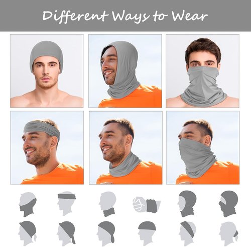 Geyoga UV Protection Cooling Neck Gaiter - 6 Pieces Breathable Face Mask Scarf for Summer