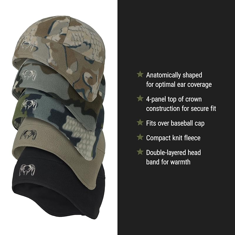 KUIU Proximity LT Beanie Ash Large – Windproof, Ultra-Quiet Micro-Fleece Hunting Hat