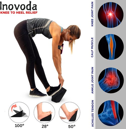 Calf Stretch Board - Slant Board for Effective Calf Stretching & Relief from Plantar Fasciitis | Includes 5 Resistance Bands & Carry Bag