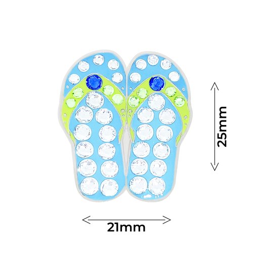 NAVIKA Blue Flip Flops/Sandals Golf Ball Marker with Austrian Crystals | Magnetic Hat Clip Included | Island/Beach Themed Golfing Accessory | Bling Gift for Women Golfers