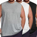 Taiyin 3 Pack Men's Big and Tall Tank Tops Quick Dry Muscle Workout Sleeveless T Shirts Summer Gym Active Undershirts (White, Light Gray, Black,3X-Large Big Tall)