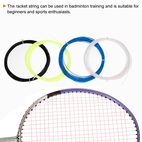 PATIKIL 10M Badminton Racket String, 10 Pack Durable Nylon Racquet Replacement Lines Thread Wire High Elastic for Badminton Training, White