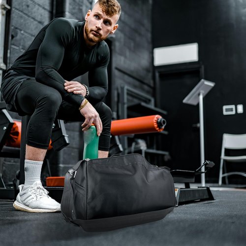 C&F BOGMOST Travel Duffel Bag - Foldable Waterproof Gym Bag for Men & Women | Lightweight Black Oxford Cloth