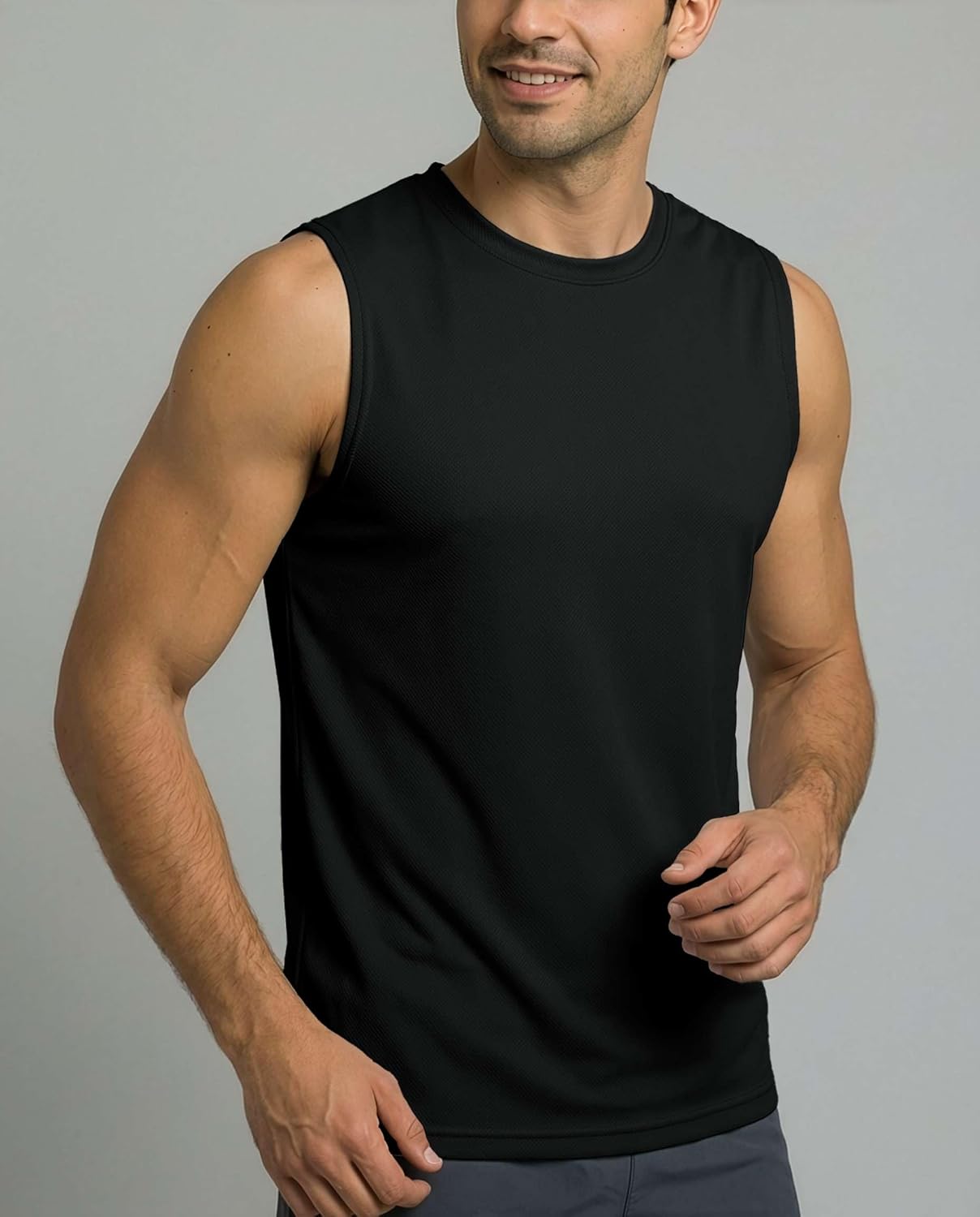 Real Essentials Men's Mesh Active Athletic Tech Tank Tops - 5 Pack for Workout & Training | Big & Tall Sizes Available