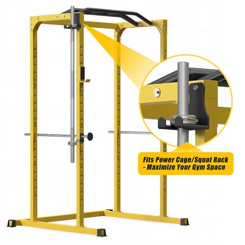 Jusgym Barbell Holder Wall Mount, Durable Olympic Barbell Hanger with Protective Pad, Space Saving Barbell Holder for Squat Rack, Home Gym and Garage, Holds Under 33mm Bar Size (2 Pieces)