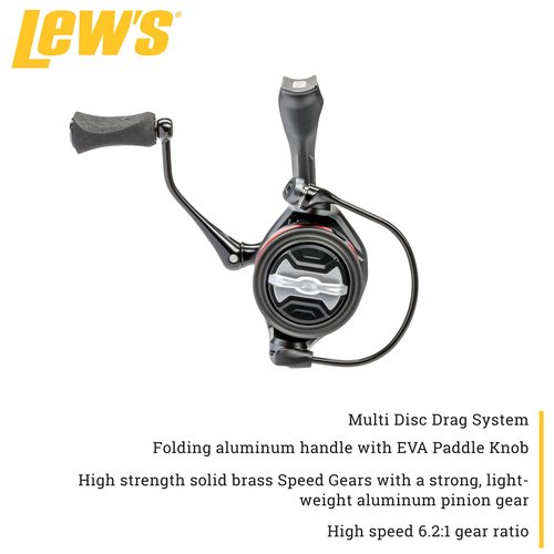 Lew’s Speed Spin CRX Spinning Fishing Reel, Size 300 Reel, 9+1 Bearings, 6.2:1 Gear Ratio, Graphite Frame and Sideplate, Solid Brass Speed Gears