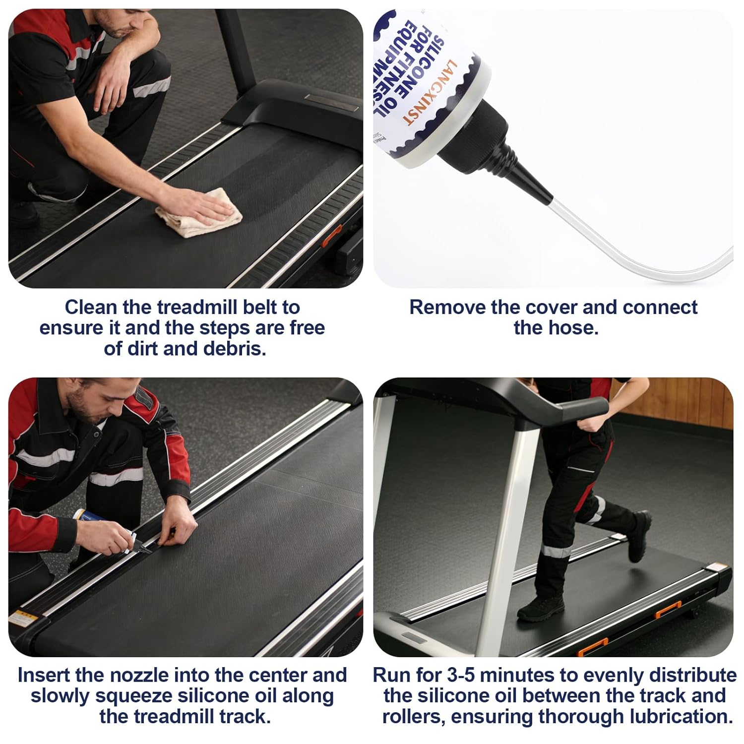 Skiennix Treadmill Belt Lubricant - 200ml 100% Silicone High-Temperature Formula | Reduces Friction & Noise