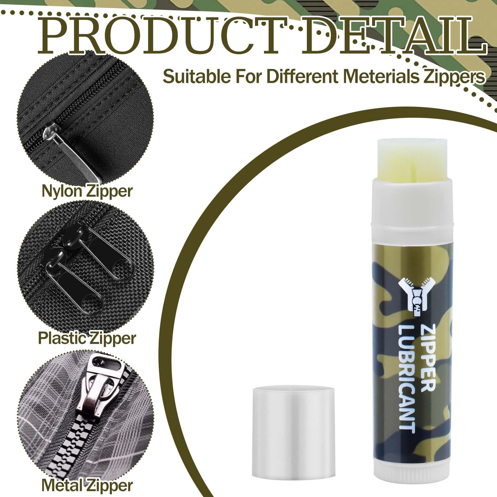 6Pcs Hunting Zipper Wax Sticks Portable Snap Lubricant Sticks Camouflage Snap Stick Zipper Lubricant Zipper Lube for Hunting Clothing Backpacks Tents Wetsuits Drysuits