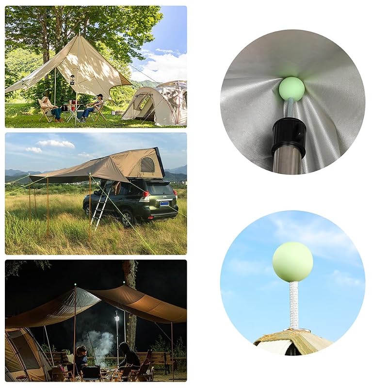 Tent Pole Cap 5 Pack - Anti-Puncture, Luminous, Insulated TRP Cap for Camping Poles