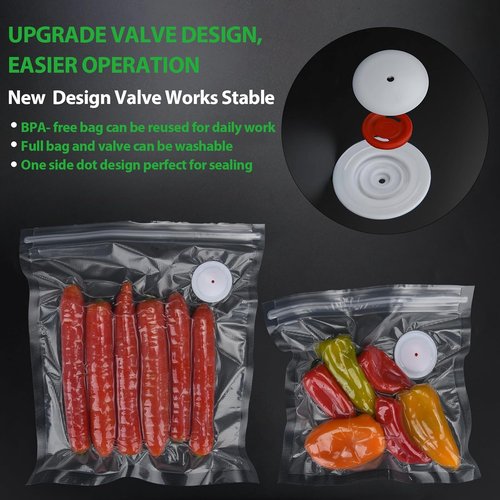 ATOSUN Vacuum Sealer Bags - BPA-Free Reusable Food Storage with Upgraded Air Valve | 60 Pack (10 Large, 30 Medium, 20 Small)