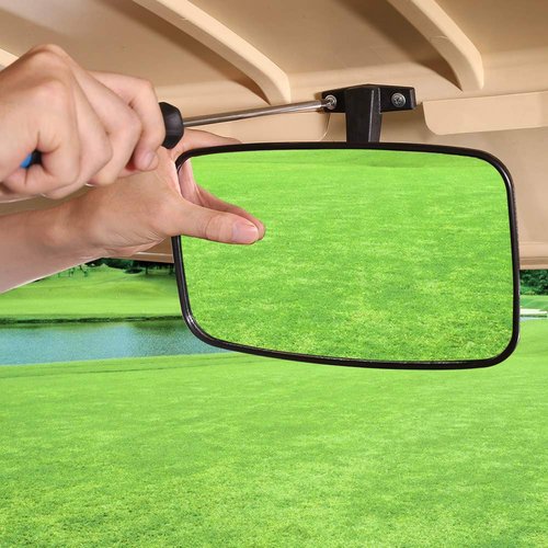 10L0L Universal Adjustable Golf Cart Convex Rear View Mirror for EZGO, Yamaha, Club Car