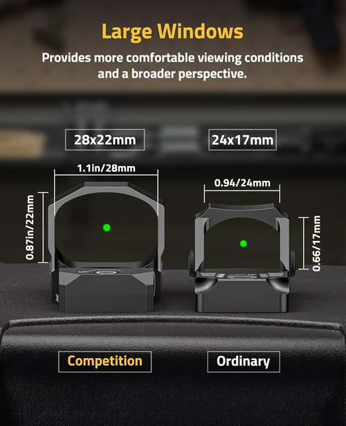 CVLIFE WolfCovert X S02 Green Dot Sight - 3 MOA Dot & 40 MOA Circle Optic | 28mm Lens with Adapter Plate