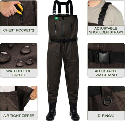 Ghosthorn Chest Waders - Insulated Waterproof Fishing Waders for Men & Women | Durable Nylon/PVC Bootfoot