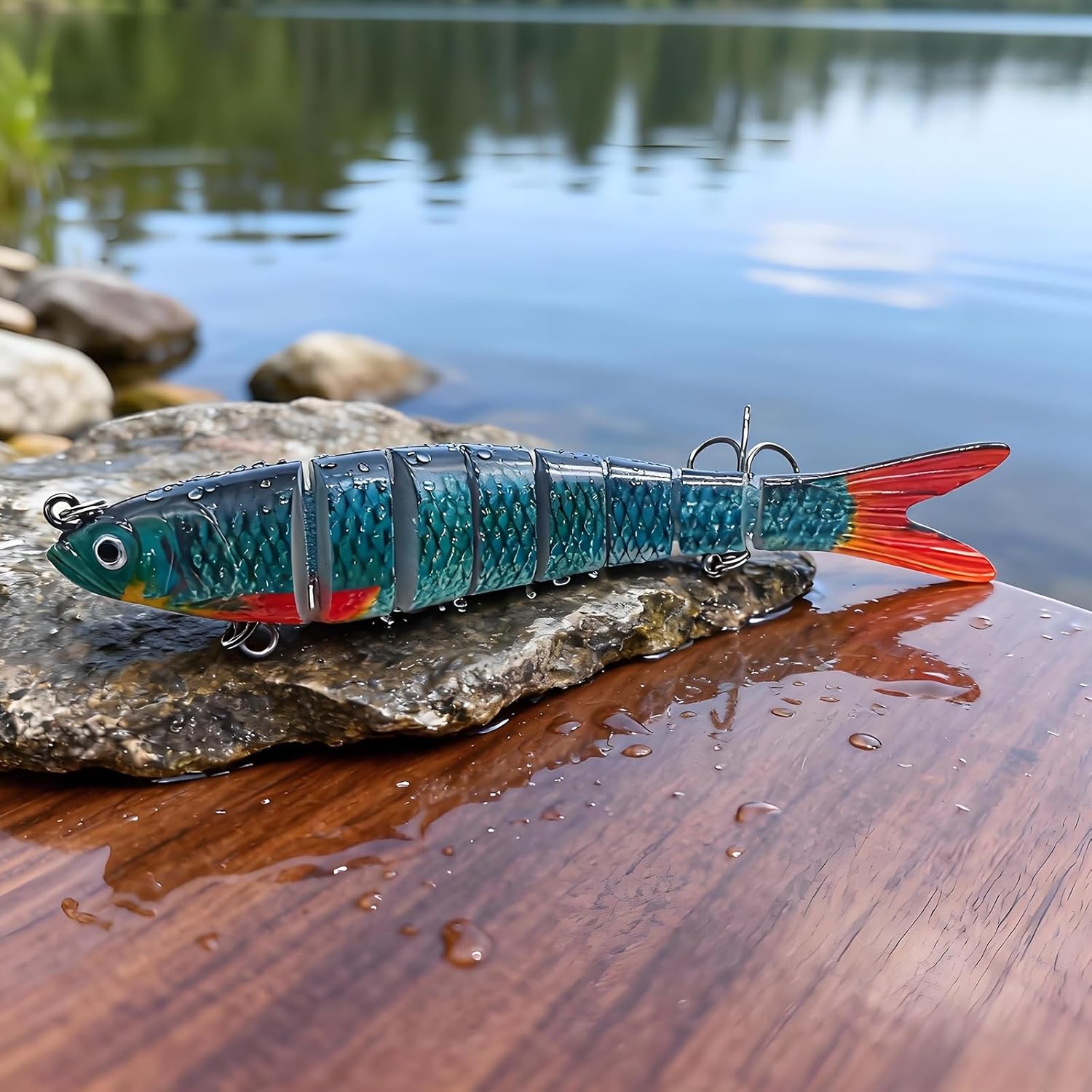 Skiennix Fishing Lures - Lifelike Top Water Swimbait for Freshwater & Saltwater | 8 Segmented Design for Bass, Salmon, Trout & More