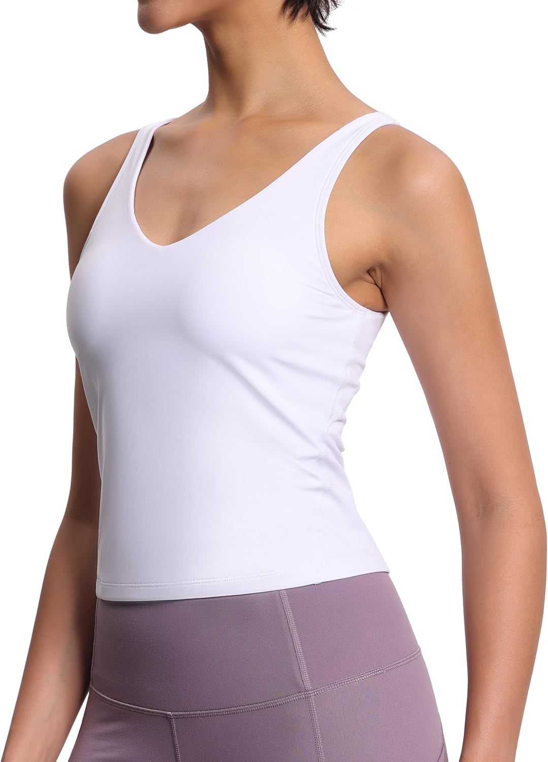 THE GYM PEOPLE Women's Longline Sports Bra - Wirefree Padded Yoga Tank Top for Comfort