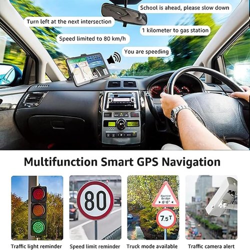 GPS Navigator - 9-Inch Touch Screen with 2026 Maps | Real Voice Turn-by-Turn Directions & Speed Alerts