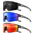 Foliful 3 Pack Polarized Sports Sunglasses Men Women, Running Mens Sunglasses UV Protection for Baseball Cycling Fishing, Ice Blue/Dark Blue/Pink Green