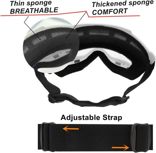LJDJ Motorcycle Goggles - Anti-UV Removable Face Mask for Dirt Bike & ATV Riding | Adjustable Offroad Eyewear