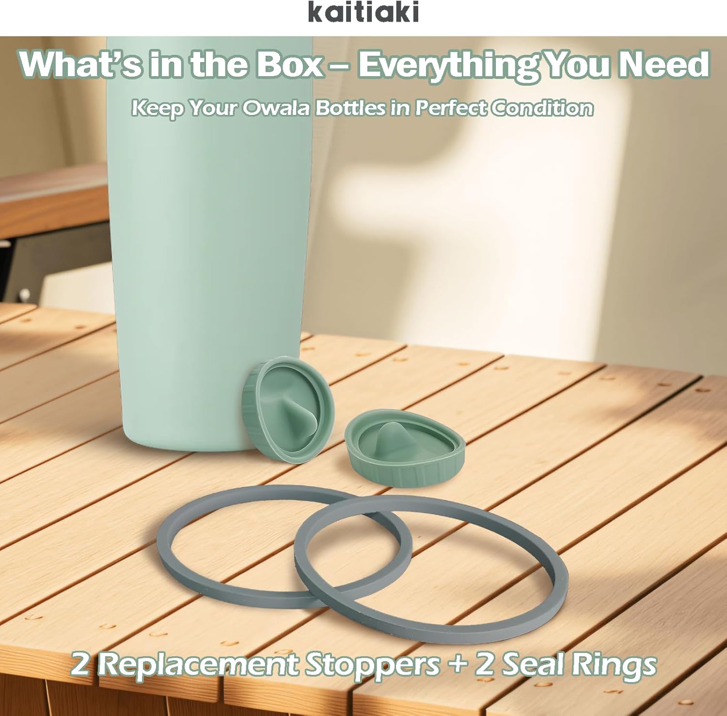 Owala | Leak-Proof Silicone Stopper Set - Food-Grade Gaskets & Pads for 30oz/40oz Tumblers - Eucalyptus Green