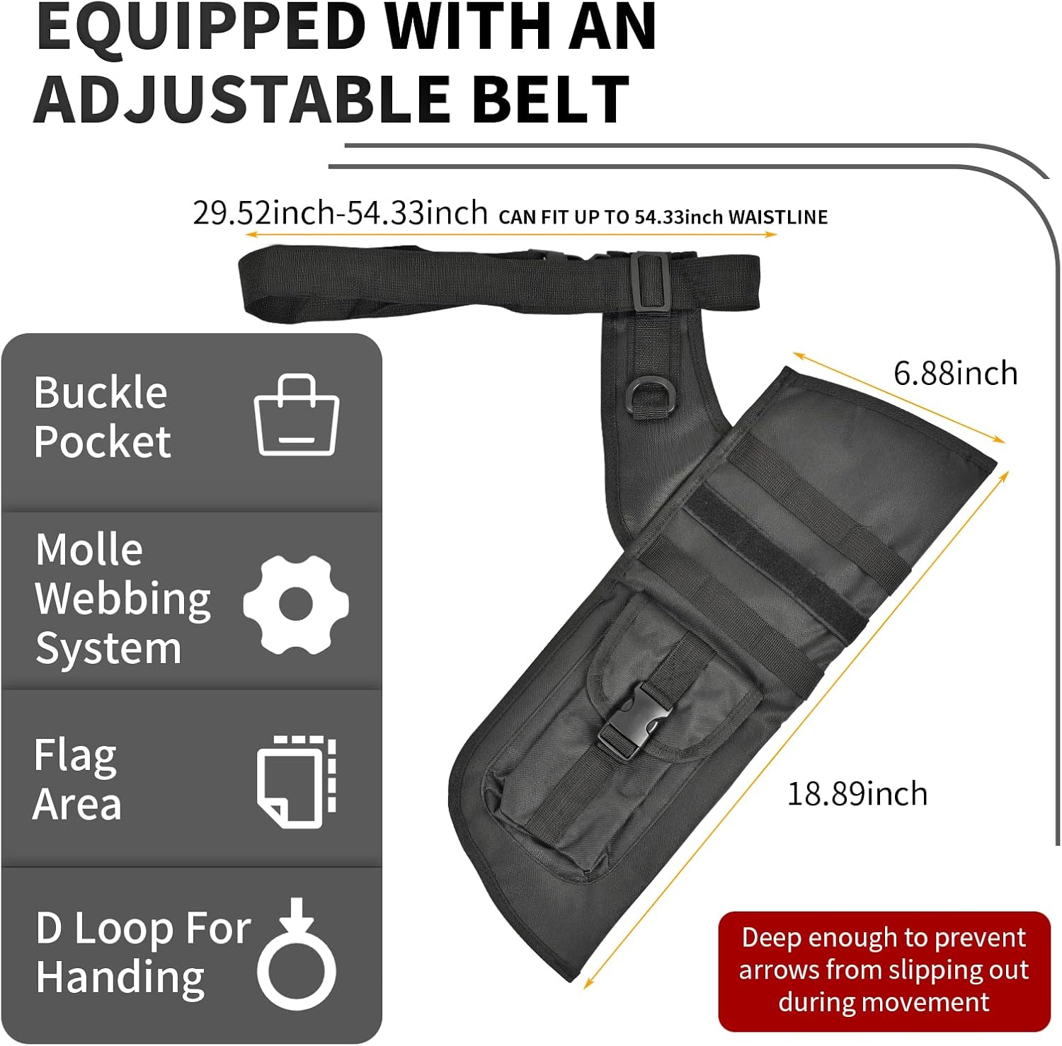 SPG Hip Quivers - Adjustable Molle System Arrow Holder for Compound & Recurve Bows | Ideal for Target Practice