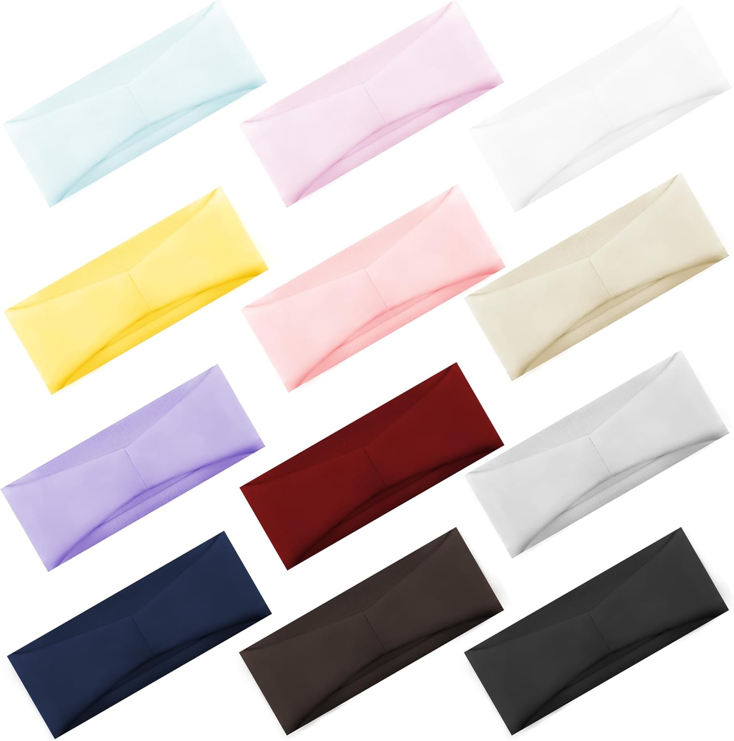 Skiennix 12PCS Wide Sports Headbands - Elastic, Non-Slip, Soft & Absorbent for Workouts, Yoga & Daily Use